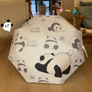 Cure Panda Umbrella, Sun Protection Vinyl Sun Umbrella Manual Umbrella