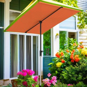 Terracotta Garden Parasol with Lightweight Aluminum Pole 6. 6 Feet by 4. 9 Feet Ideal for Outdoor Patio and Backyard Shade