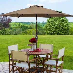 7.5FT Patio Umbrella, Outdoor Table Market Umbrella W/8 Steel Ribs For Garden, Poolside, Backyard