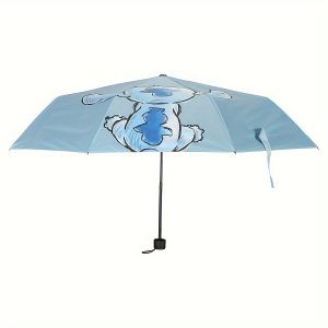 Mesuca Casual Travel Umbrella - Versatile Weather Resistant, UV Protective, Portable Tri-Fold, Blue Polyester with Unique Print Design - Guangzhou Crafted