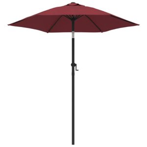 Modern Aluminum Outdoor Umbrella - Multipurpose, Semicircular Garden Parasol with Easy Wipe Dry Cloth Maintenance, Special Sun-Shade Features, Red