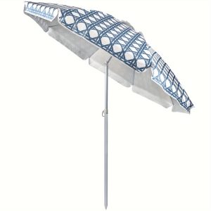 Patio Umbrella With UPF 50+ Protection, 8 Ribs, Push Button Tilt - Versatile Outdoor Shade For Garden, Courtyard, And Beach