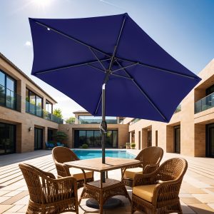 7.5FT Pato Market Umbrellas and Shade, Table Umbrella With Tilt Button for Deck, Garden and Pool